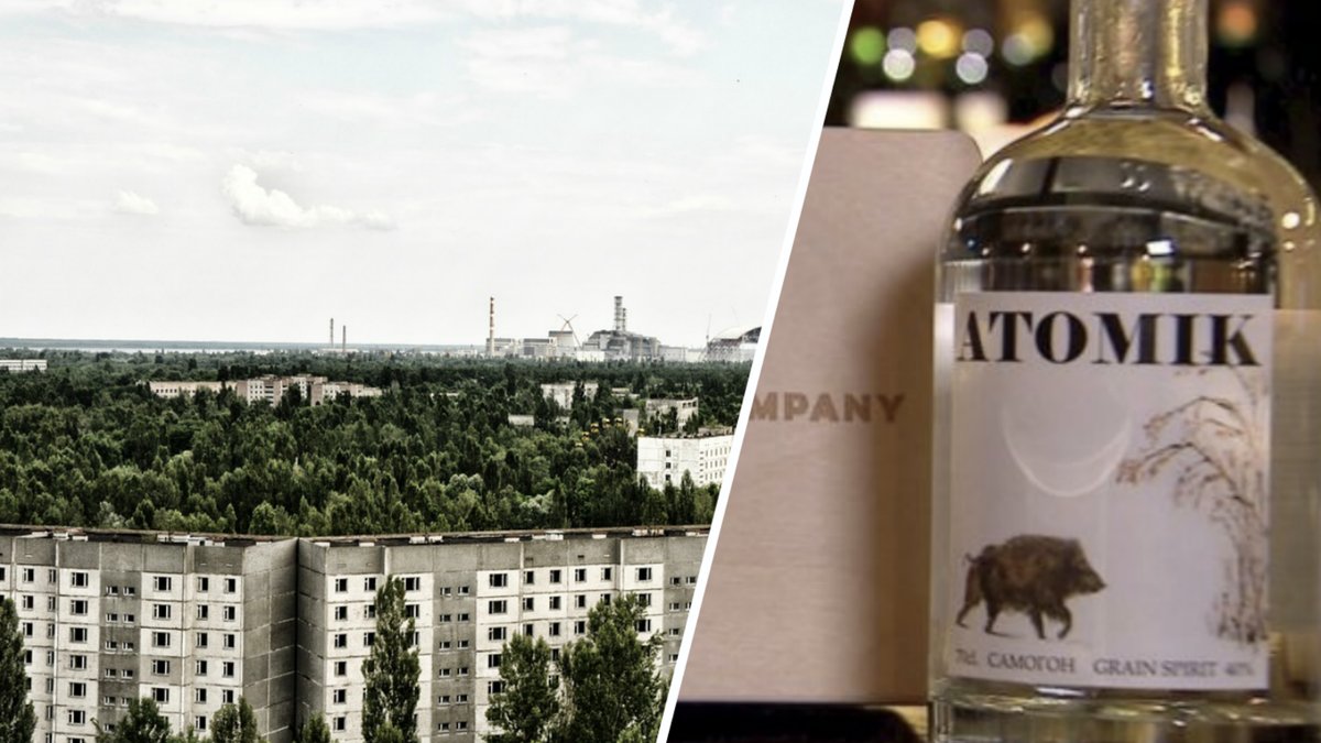 En vodka har framställts vid områdena runt om Tjernobyl.